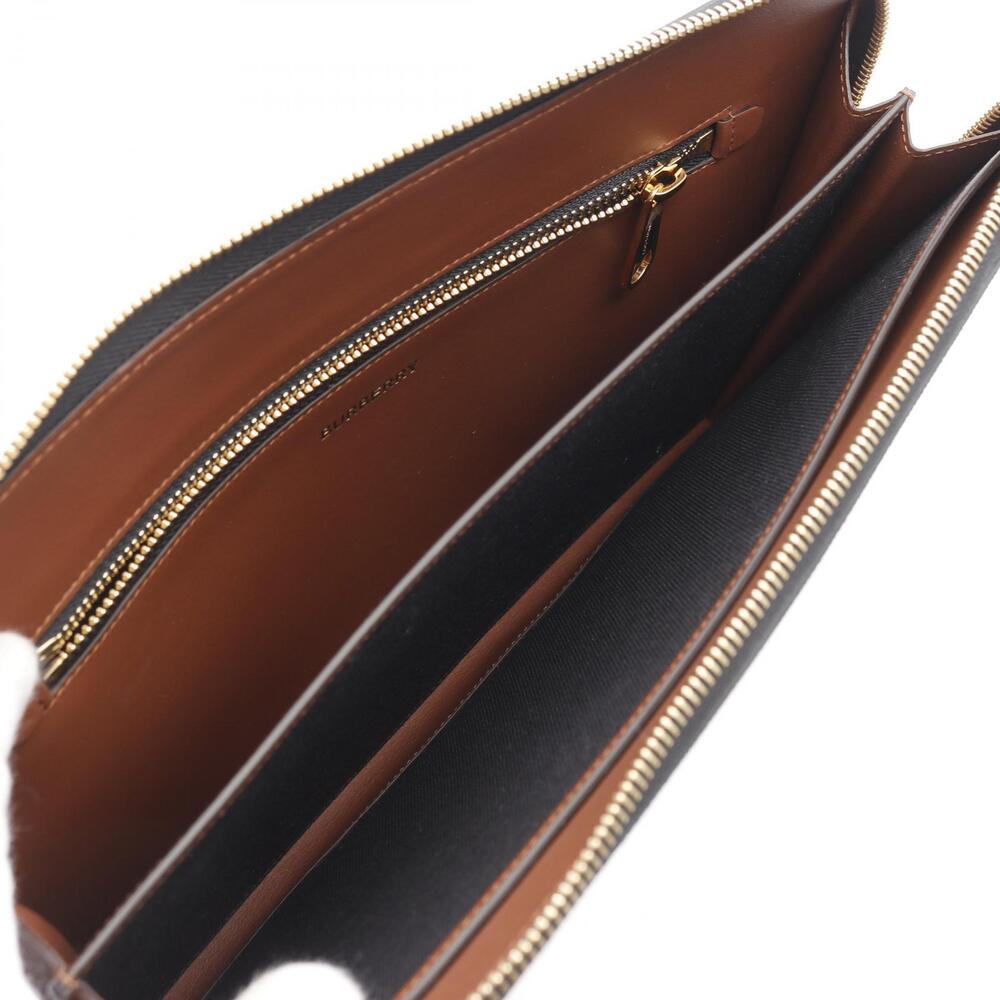 Burberry TB Monogram Shoulder Bag Canvas Leather Beige Brown - Picture 3 of 9